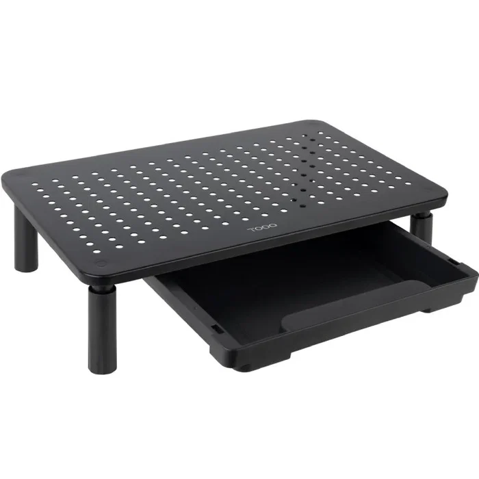 Tooq TQMR087 Soporte Elevador para Monitor o Portátil con Cajón, Negro